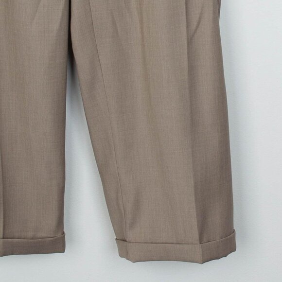 J. Ferrar Mens Classic Fit Pleated Dress Pants Size 38 x 29 Cuffed Tan Career - Picture 3 of 7